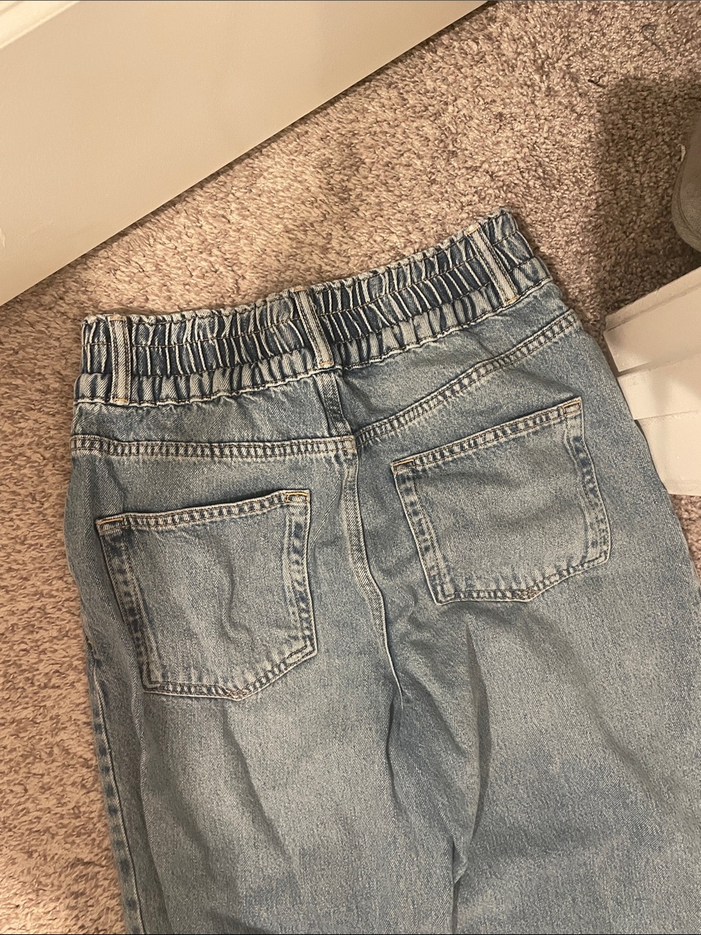 AllSaints Light Blue Wide-Leg High-Rise elastic waist Jeans size 4 - Picture 7 of 7